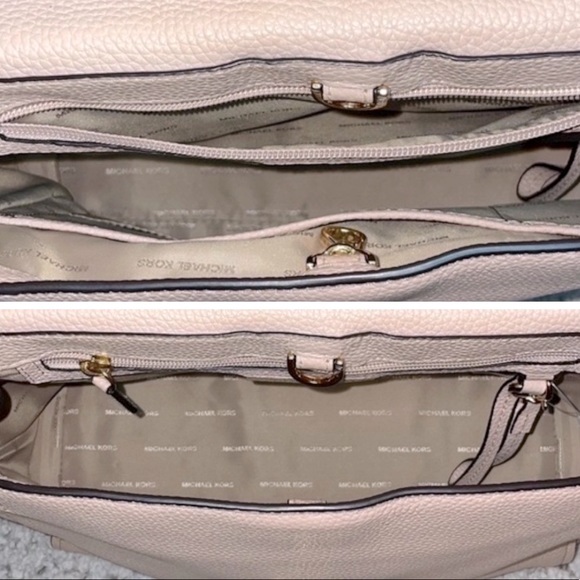 Michael Kors Bristol Studded Leather Satchel Crossbody Purse Shoulder Bag Pink - Picture 15 of 16